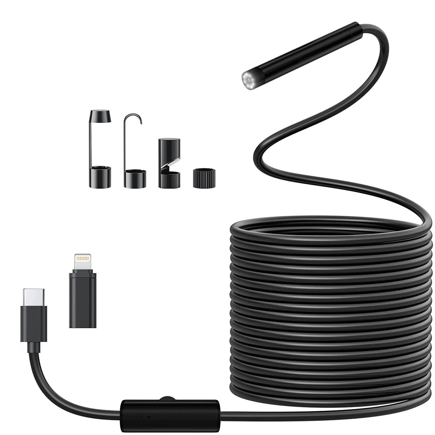 Industrial Endoscope for iOS Android, HD 960P Borescope Camera with Light, IP67 Waterproof for Car , Sewer, Pipeline Inspection