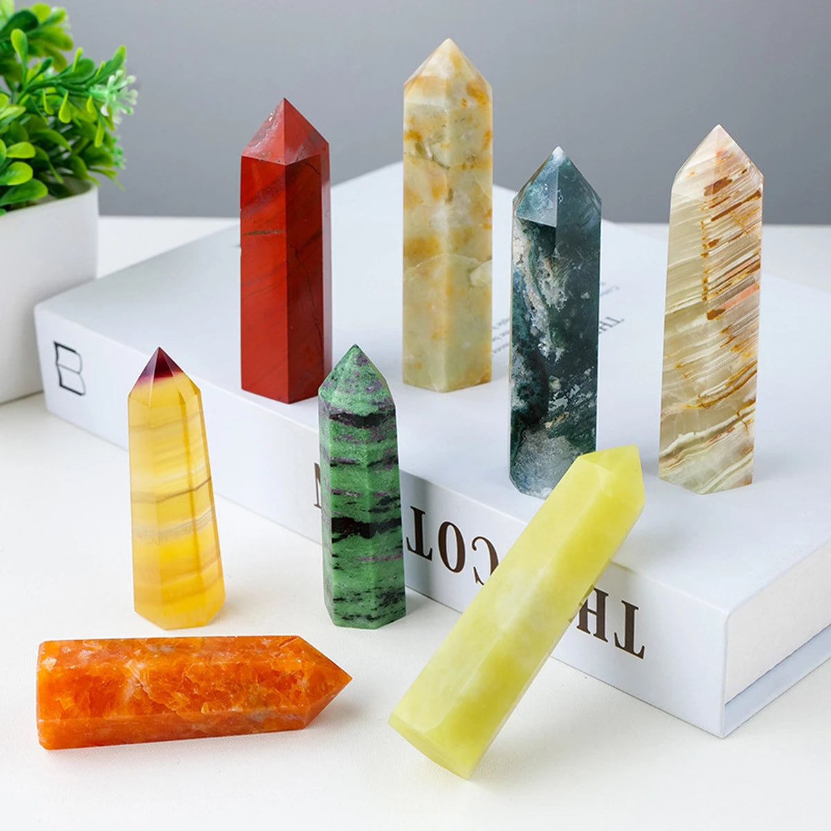Crystal Tower Trio - Three Hand-Cut Points, 5-6 cm