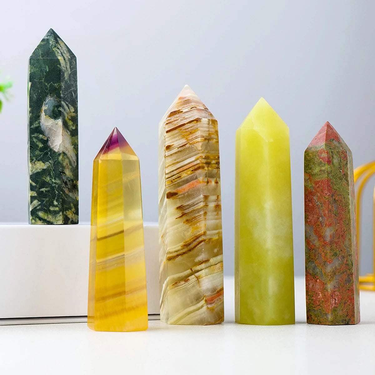 Crystal Tower Trio - Three Hand-Cut Points, 5-6 cm